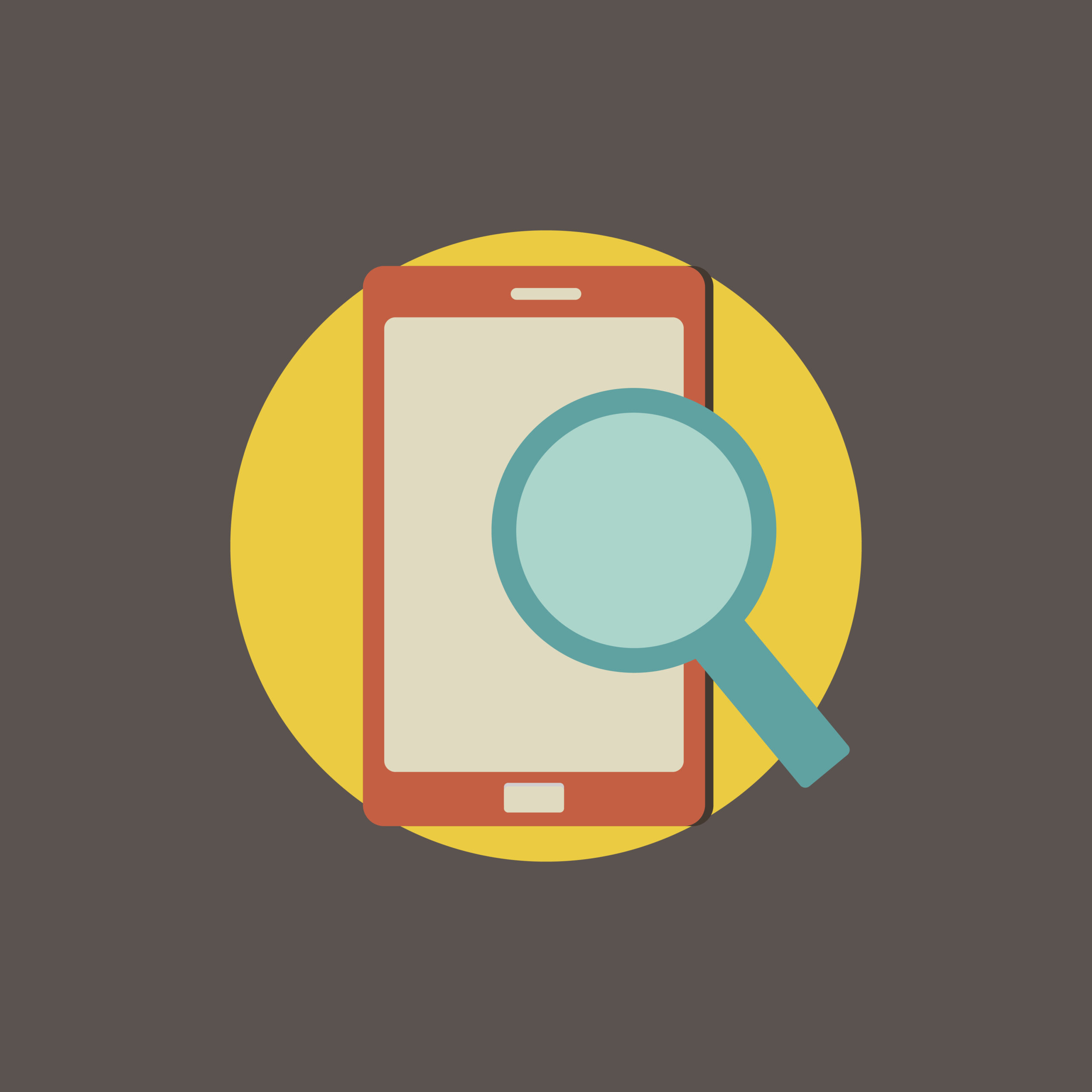 illustration of search on mobile icon
